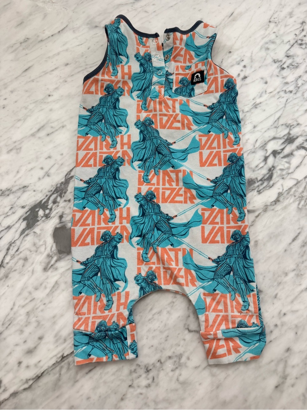 Rags Star Wars Disney Darth Vader Sleeveless Romper  12/18 Mo